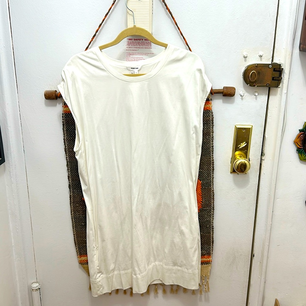 HELMUT LANG - white chic versatile sleeveless dress size L